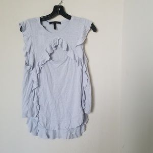 BCBG sleeveless ruffle cut out top